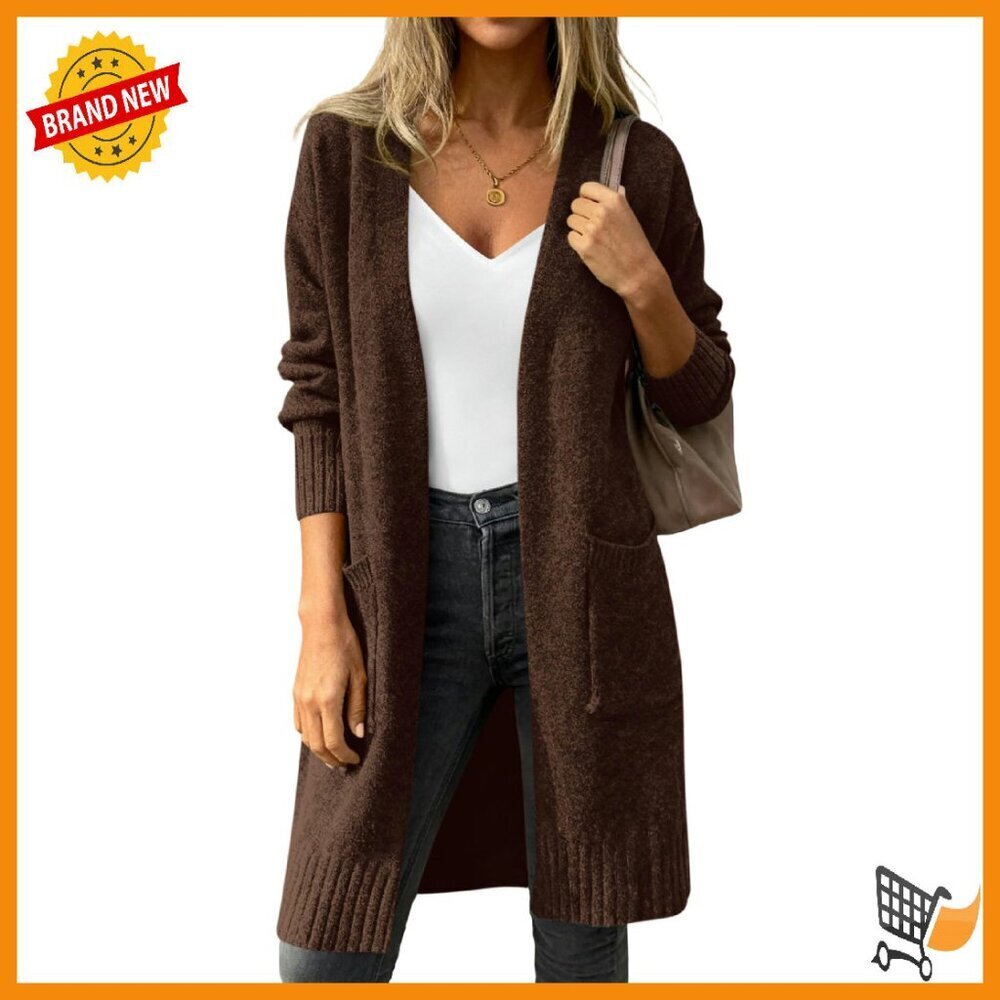 Oversized Chunky Knit Cardigan Long Sleeve Open Front Winter Sweater